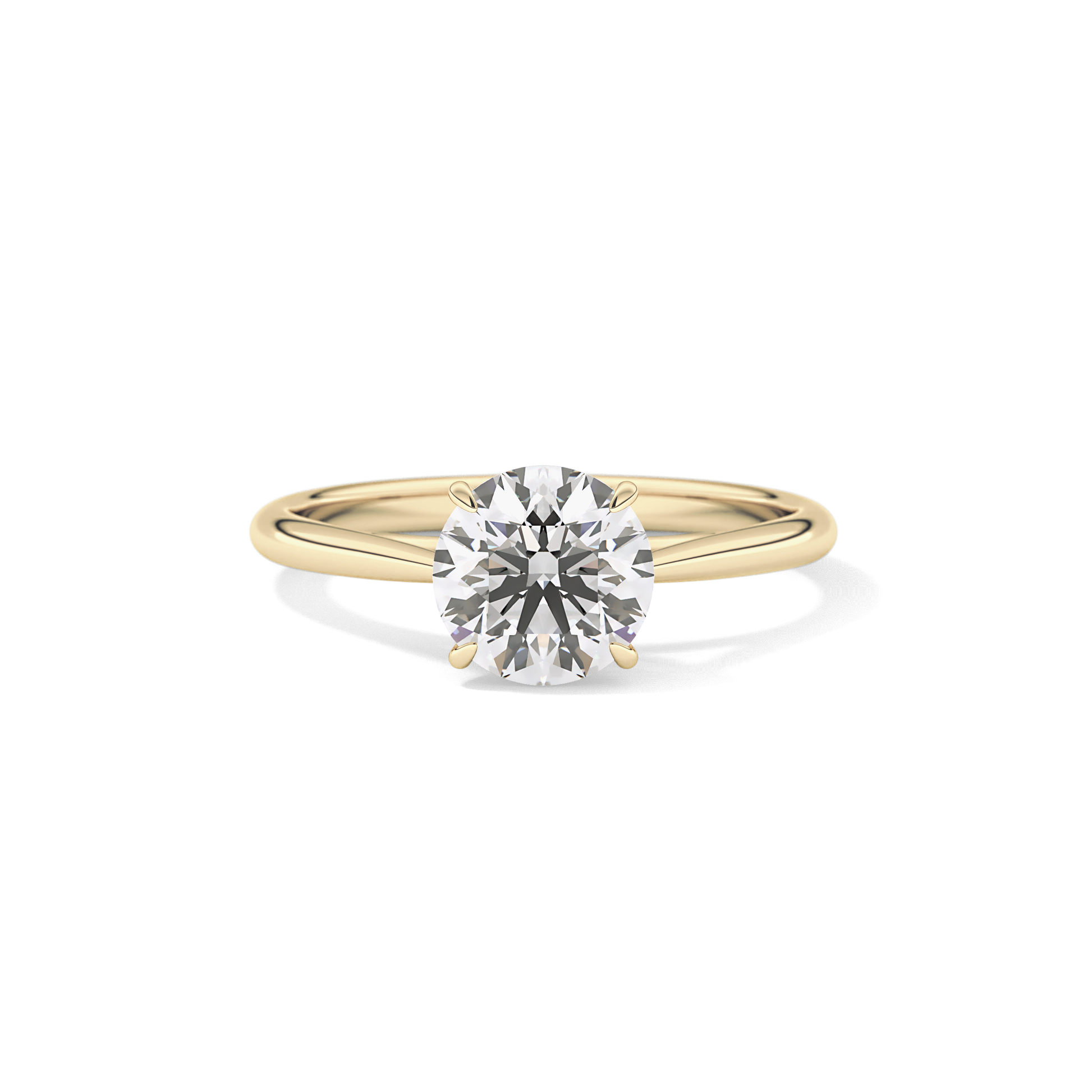 Round Shaped Solitaire Lab Grown Diamond Engagement Ring