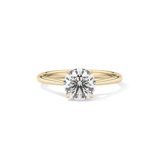 Round Shaped Solitaire Lab Grown Diamond Engagement Ring