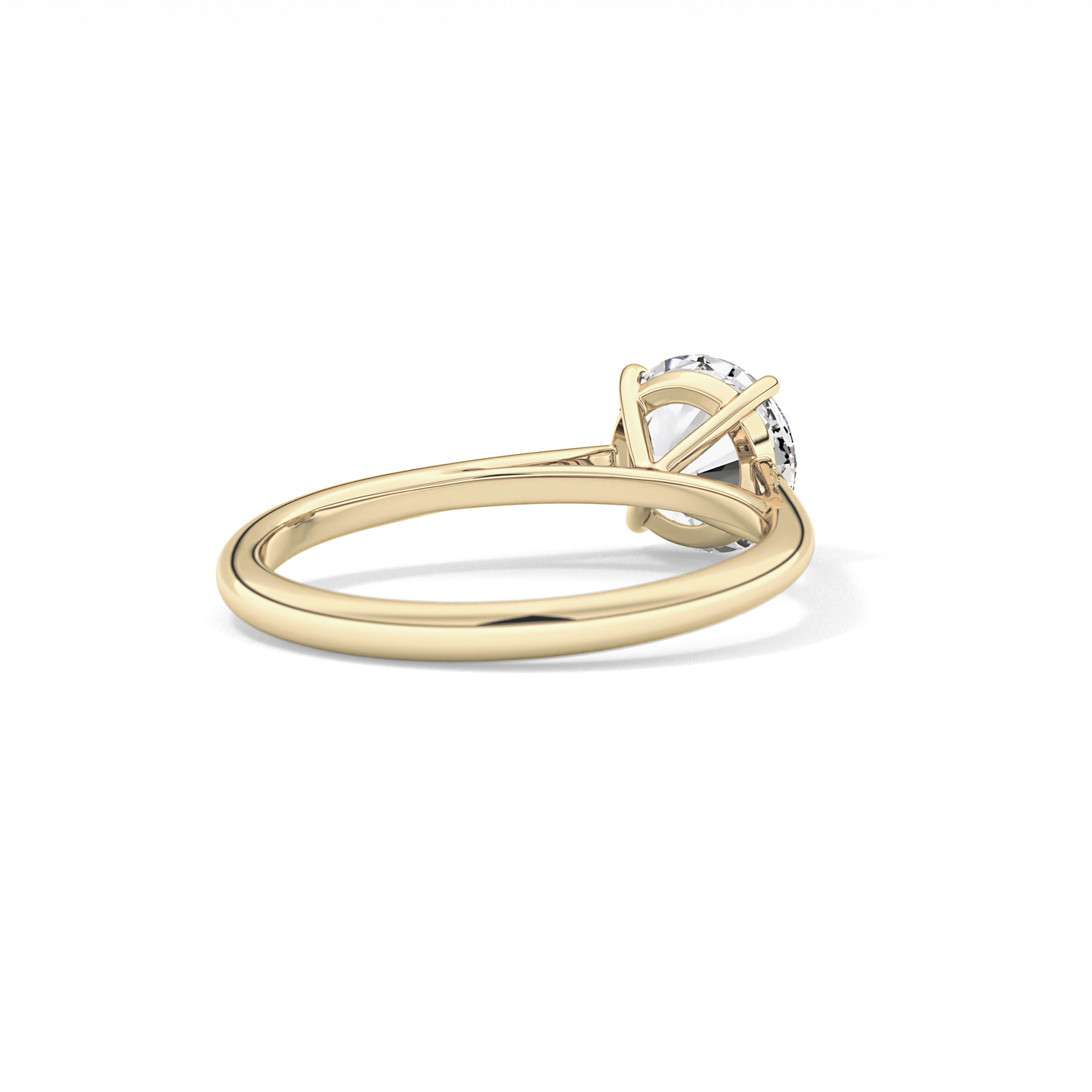 Round Shaped Solitaire Lab Grown Diamond Engagement Ring