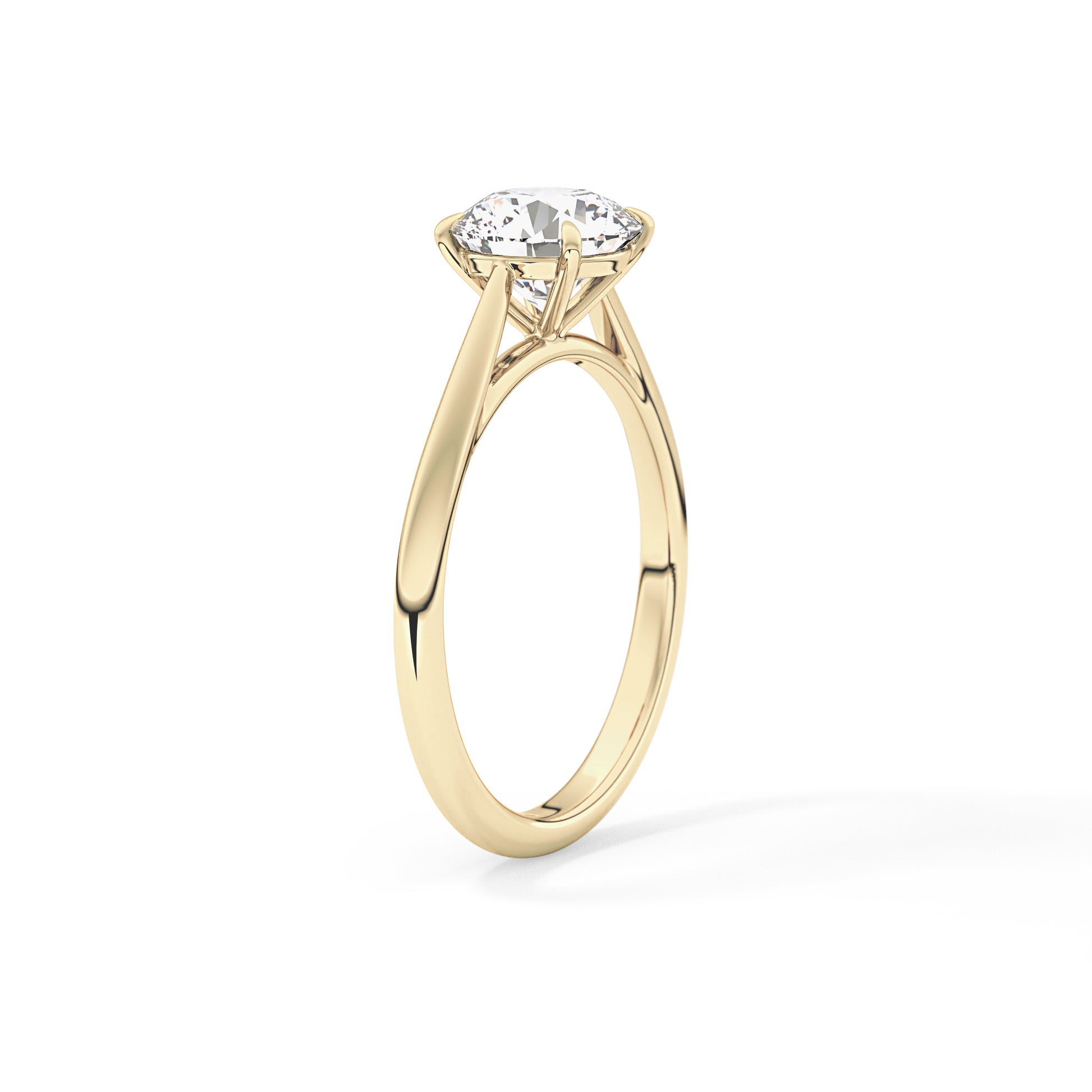 Round Shaped Solitaire Lab Grown Diamond Engagement Ring