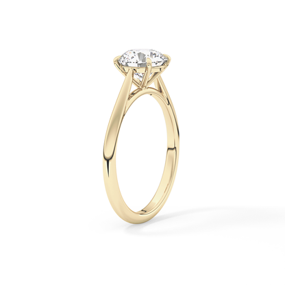 Round Shaped Solitaire Lab Grown Diamond Engagement Ring