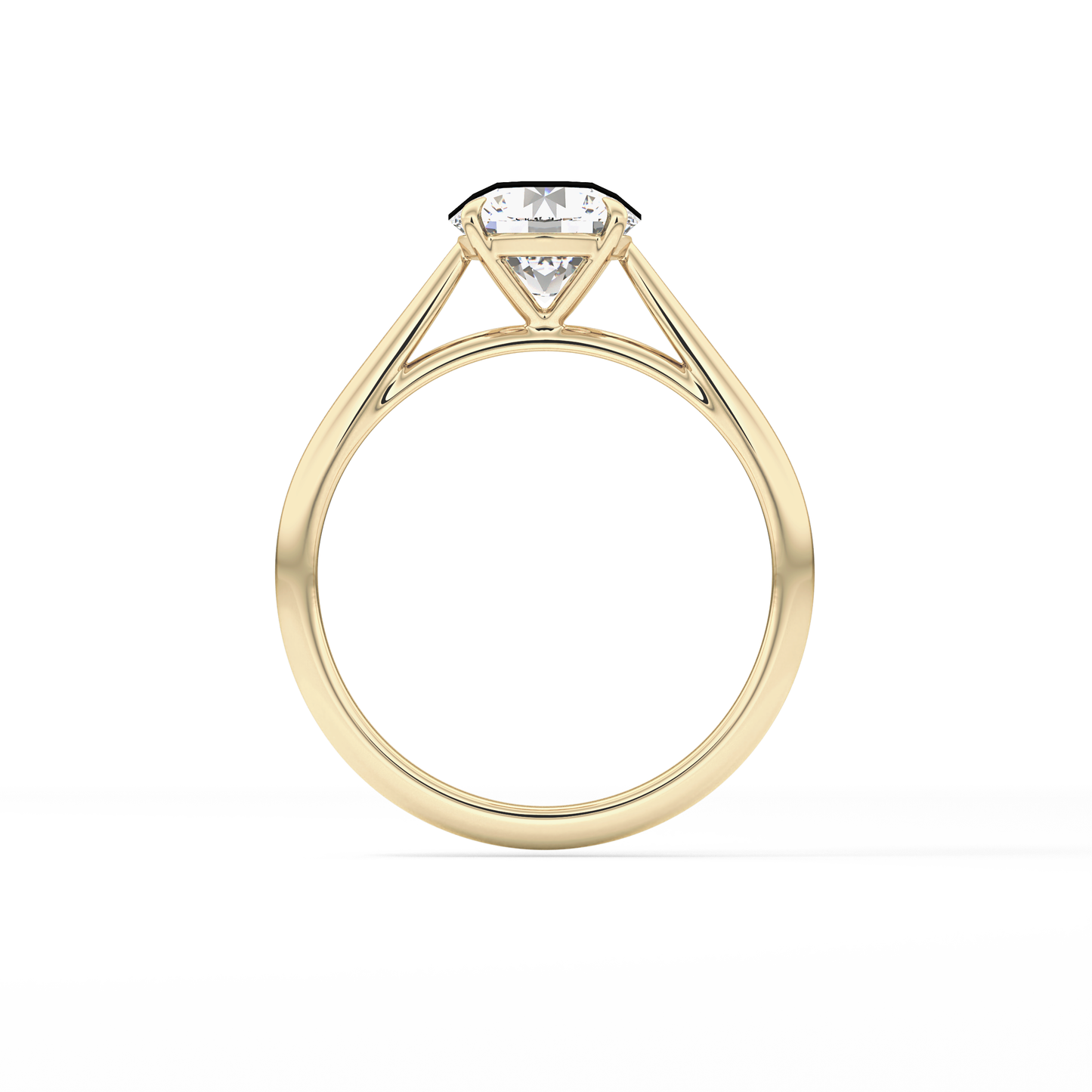 Round Shaped Solitaire Lab Grown Diamond Engagement Ring