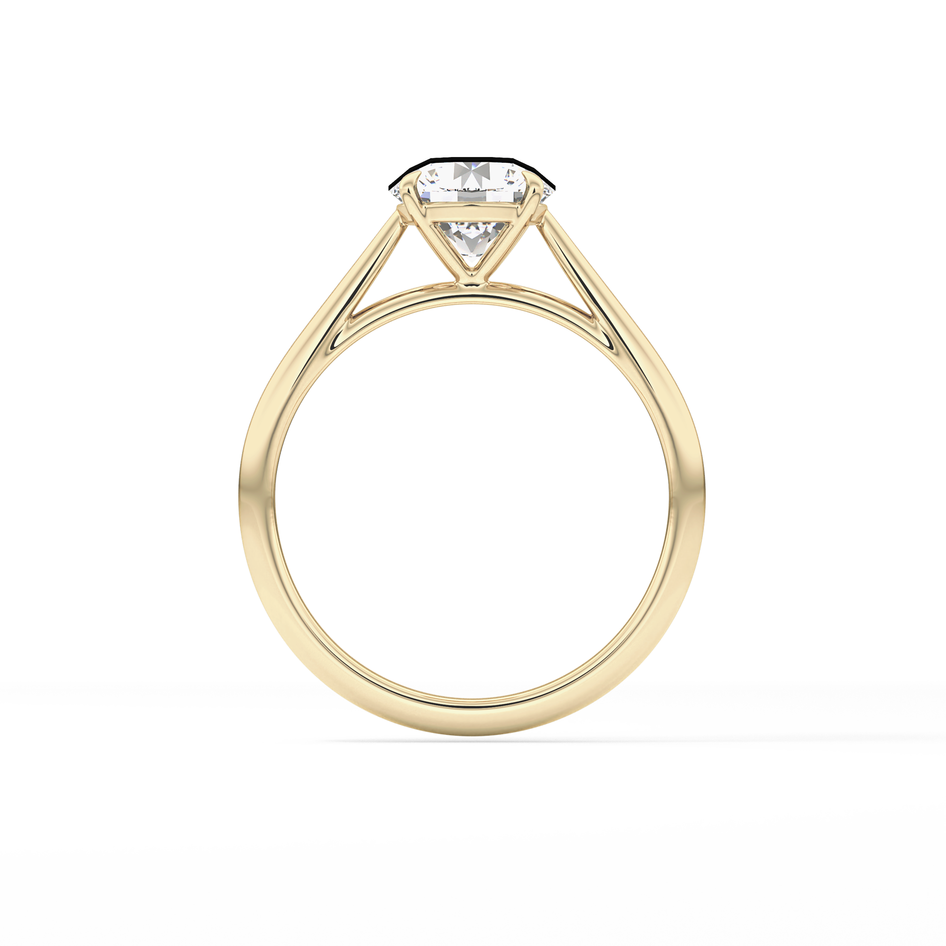 Round Shaped Solitaire Lab Grown Diamond Engagement Ring