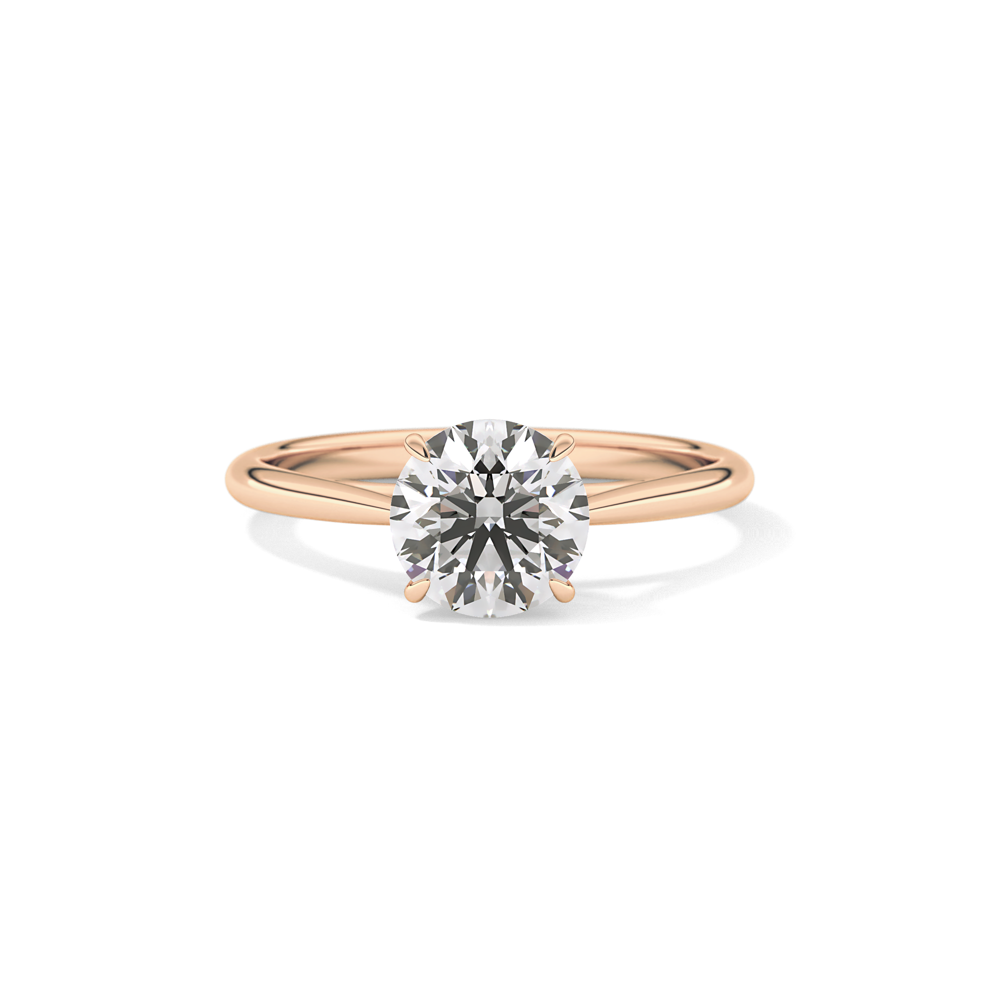 Round Shaped Solitaire Lab Grown Diamond Engagement Ring