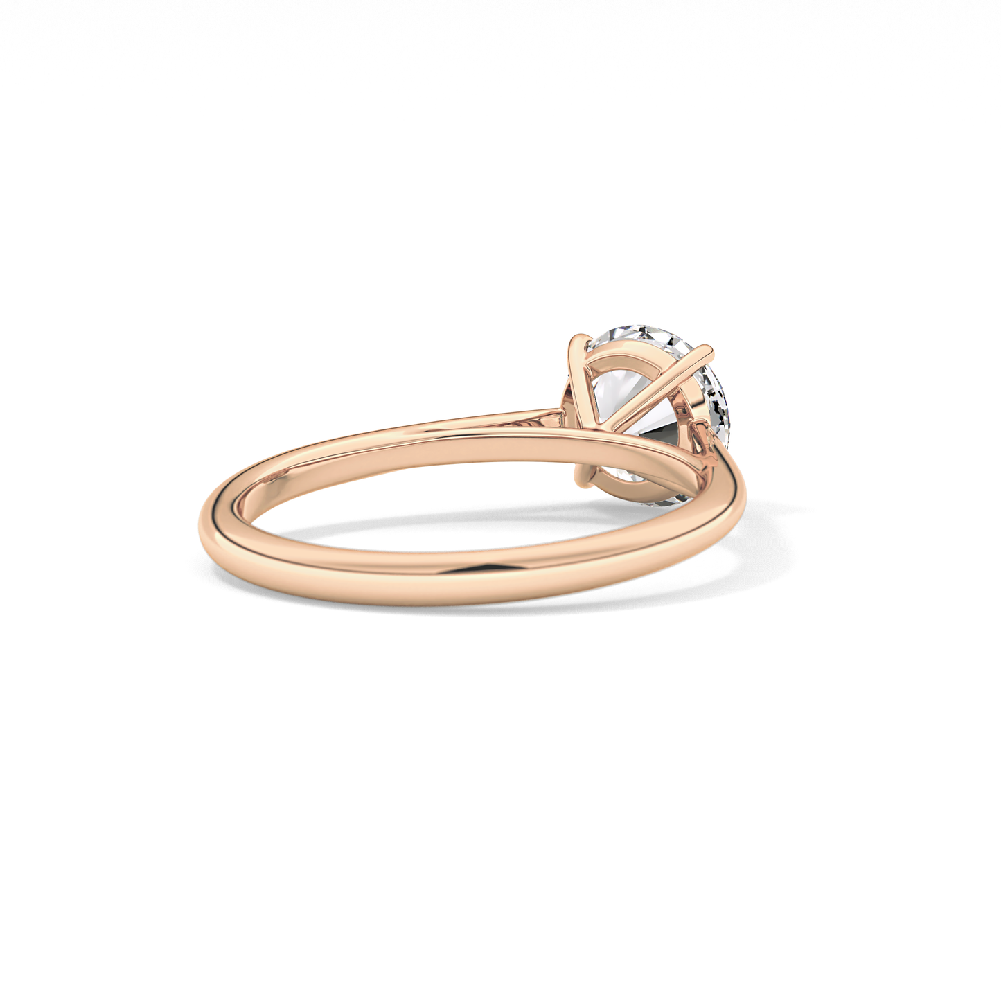 Round Shaped Solitaire Lab Grown Diamond Engagement Ring