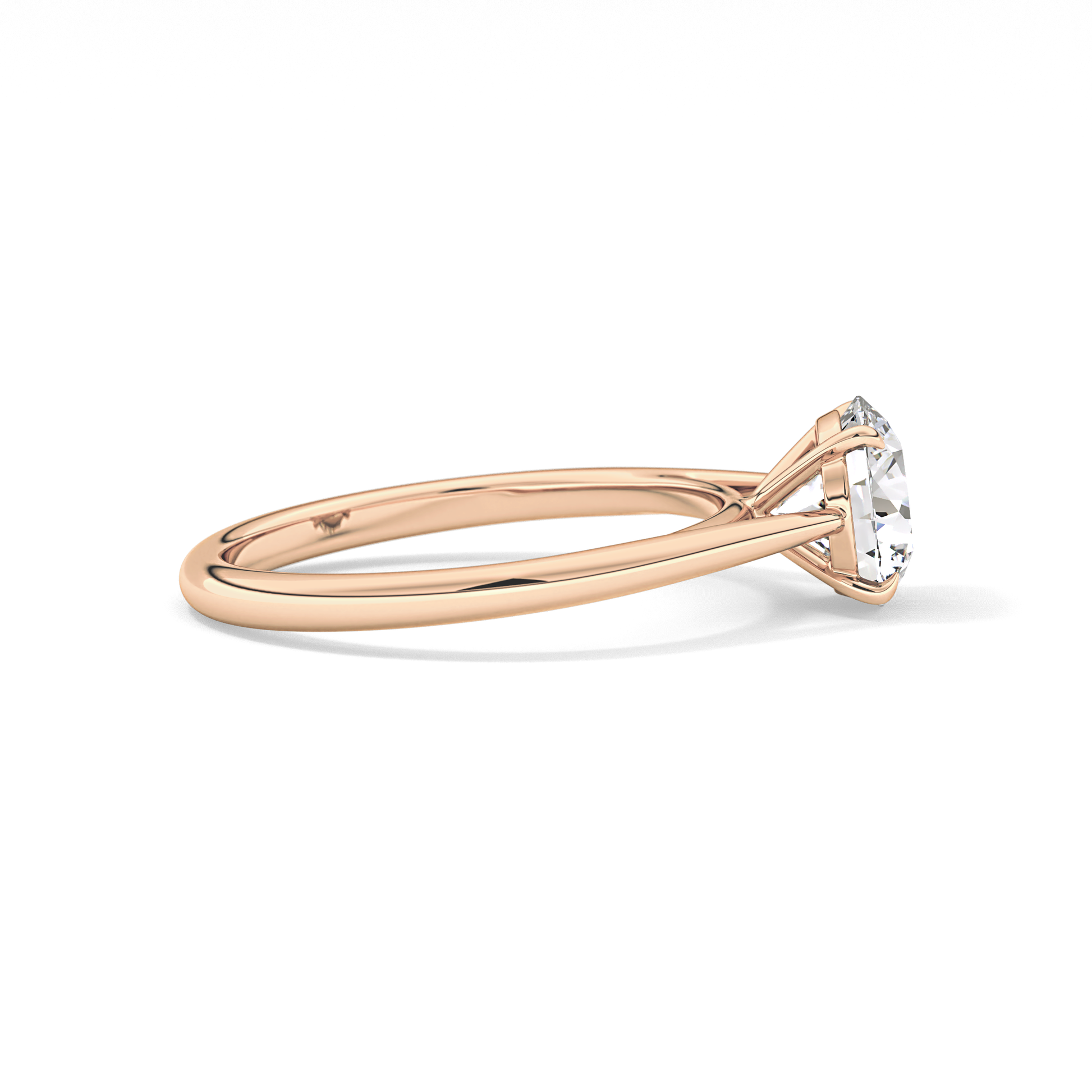 Round Shaped Solitaire Lab Grown Diamond Engagement Ring