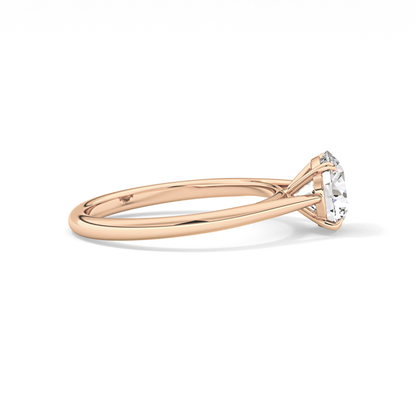 Round Shaped Solitaire Lab Grown Diamond Engagement Ring