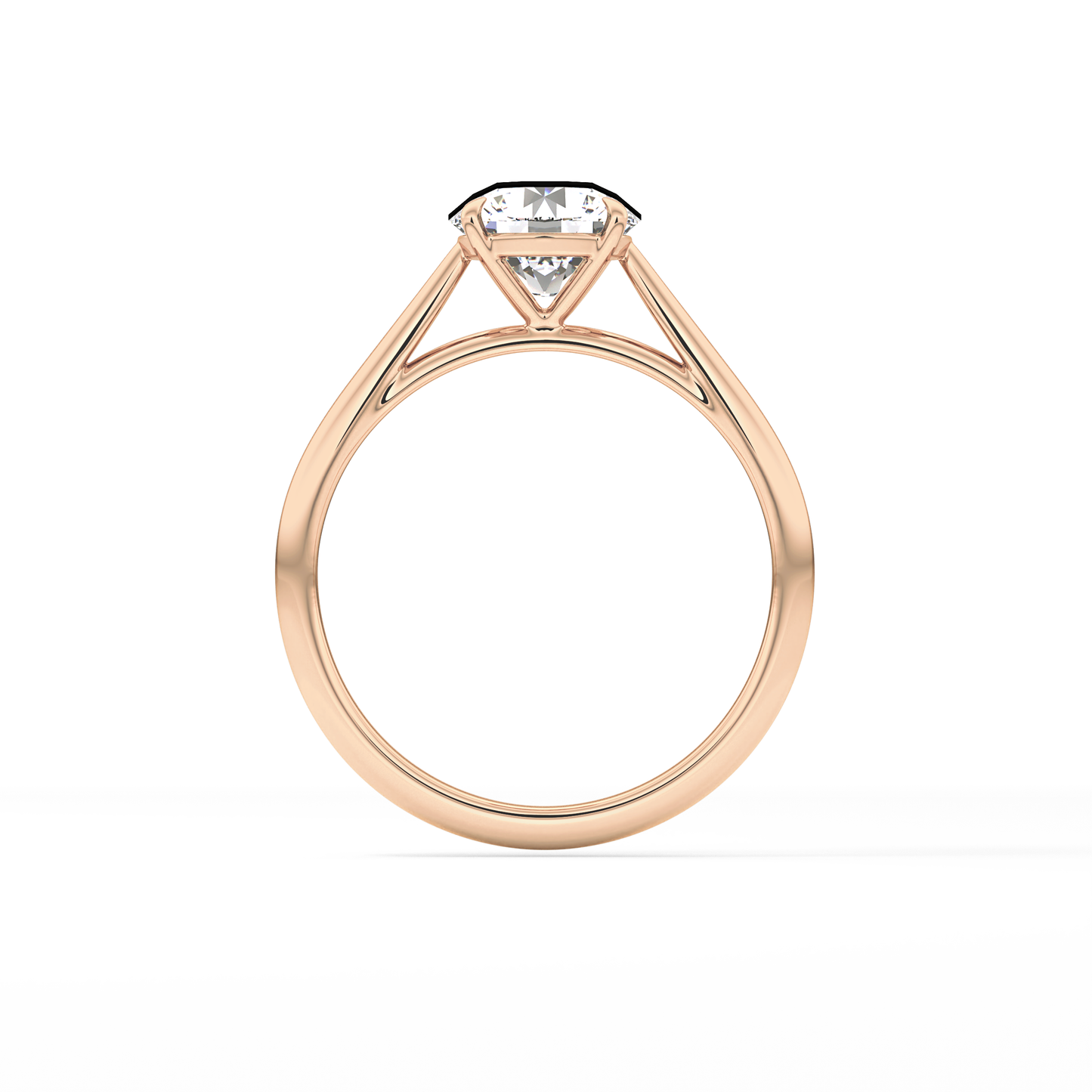 Round Shaped Solitaire Lab Grown Diamond Engagement Ring