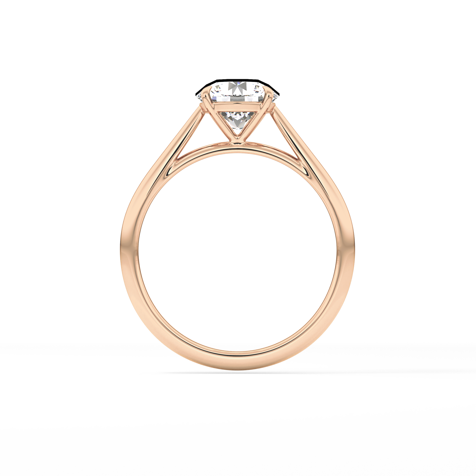 Round Shaped Solitaire Lab Grown Diamond Engagement Ring