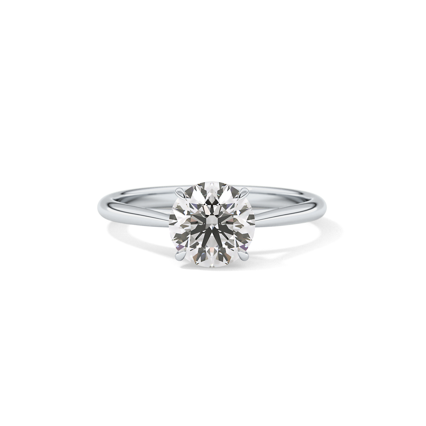 Round Shaped Solitaire Lab Grown Diamond Engagement Ring