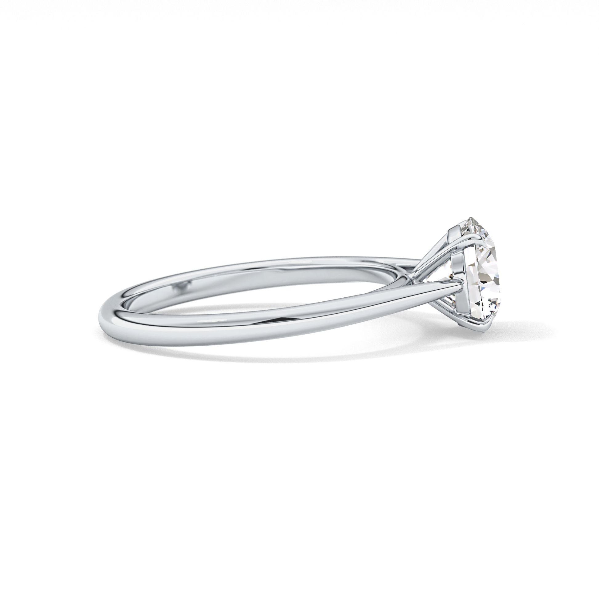 Round Shaped Solitaire Lab Grown Diamond Engagement Ring