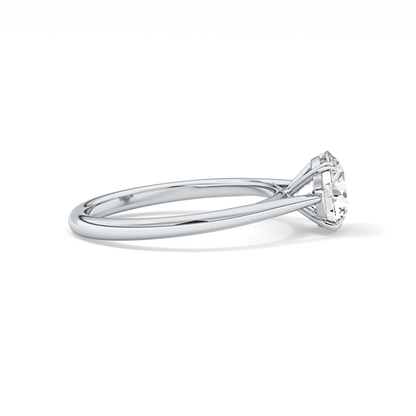 Round Shaped Solitaire Lab Grown Diamond Engagement Ring