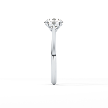 Round Shaped Solitaire Lab Grown Diamond Engagement Ring