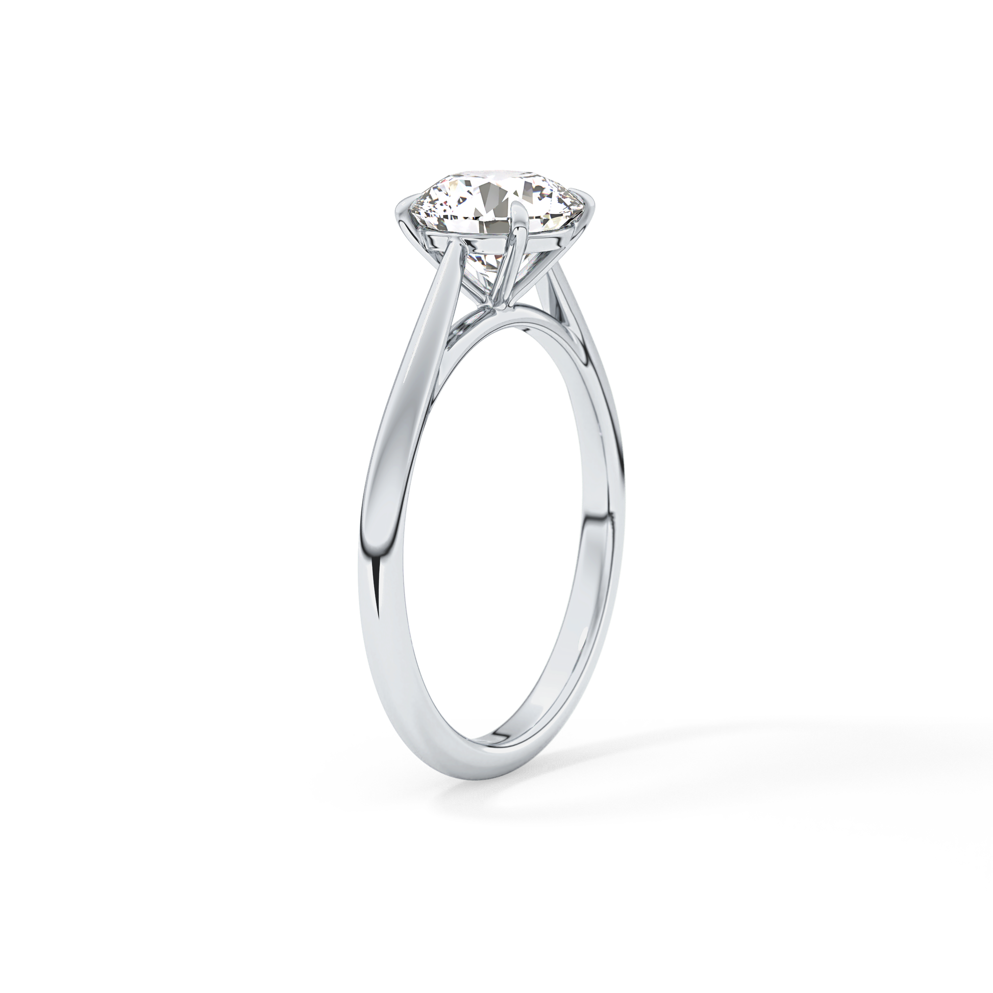 Round Shaped Solitaire Lab Grown Diamond Engagement Ring