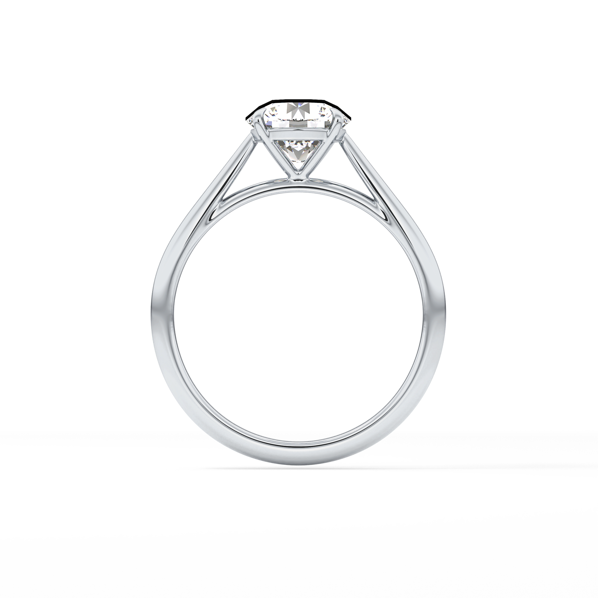 Round Shaped Solitaire Lab Grown Diamond Engagement Ring