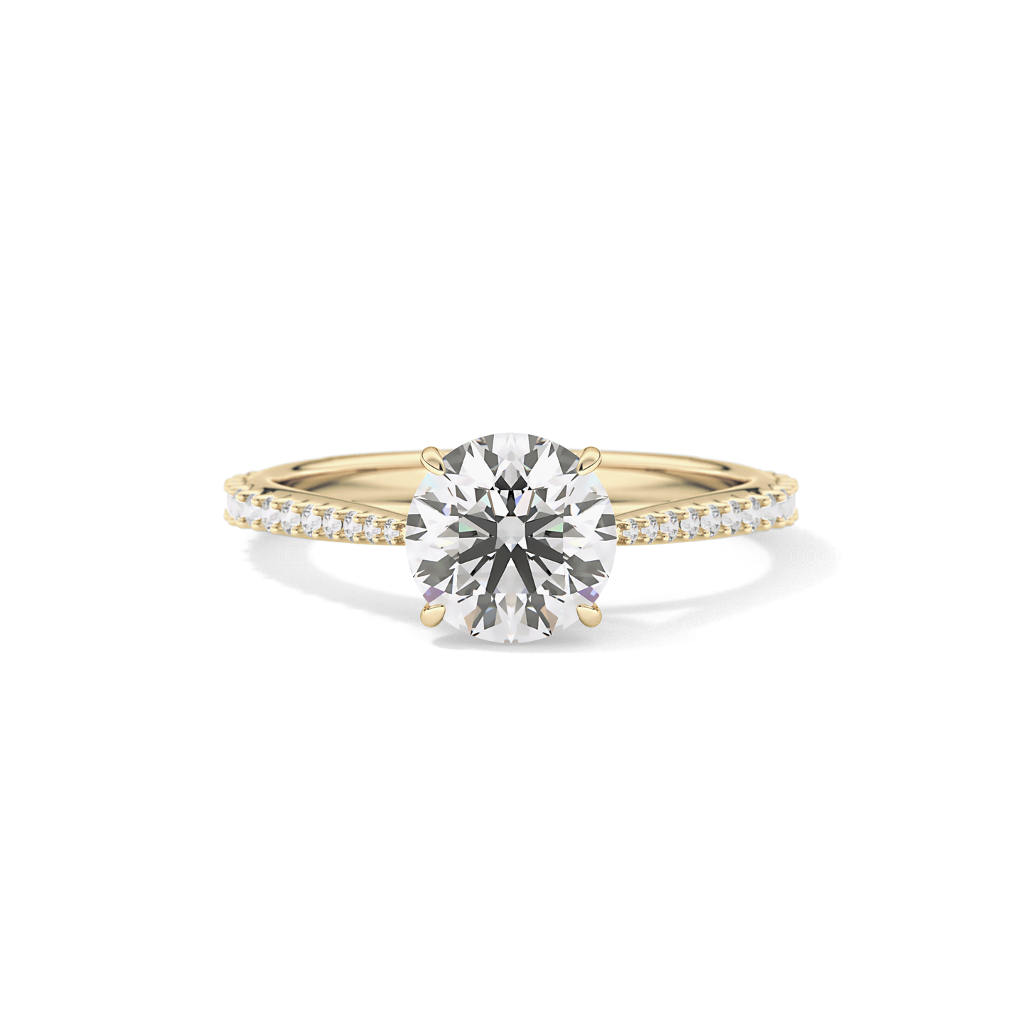Round Pave Lab Grown Diamond Engagement Ring