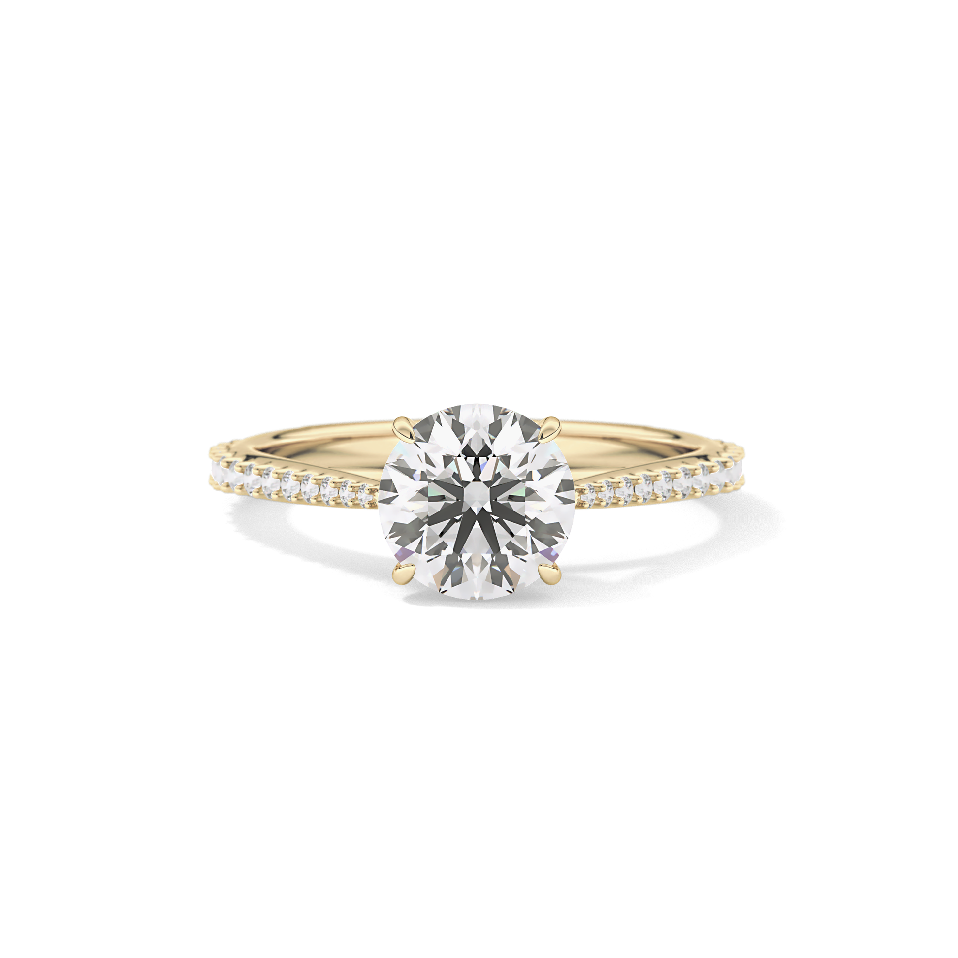 Round Pave Lab Grown Diamond Engagement Ring