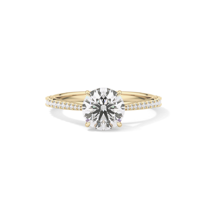 Round Pave Lab Grown Diamond Engagement Ring