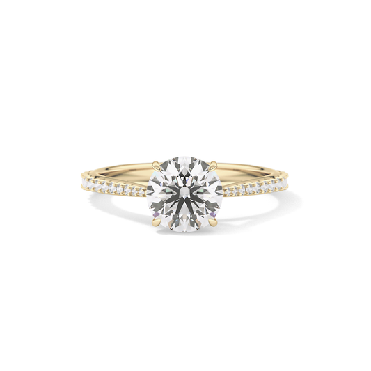 Round Pave Lab Grown Diamond Engagement Ring