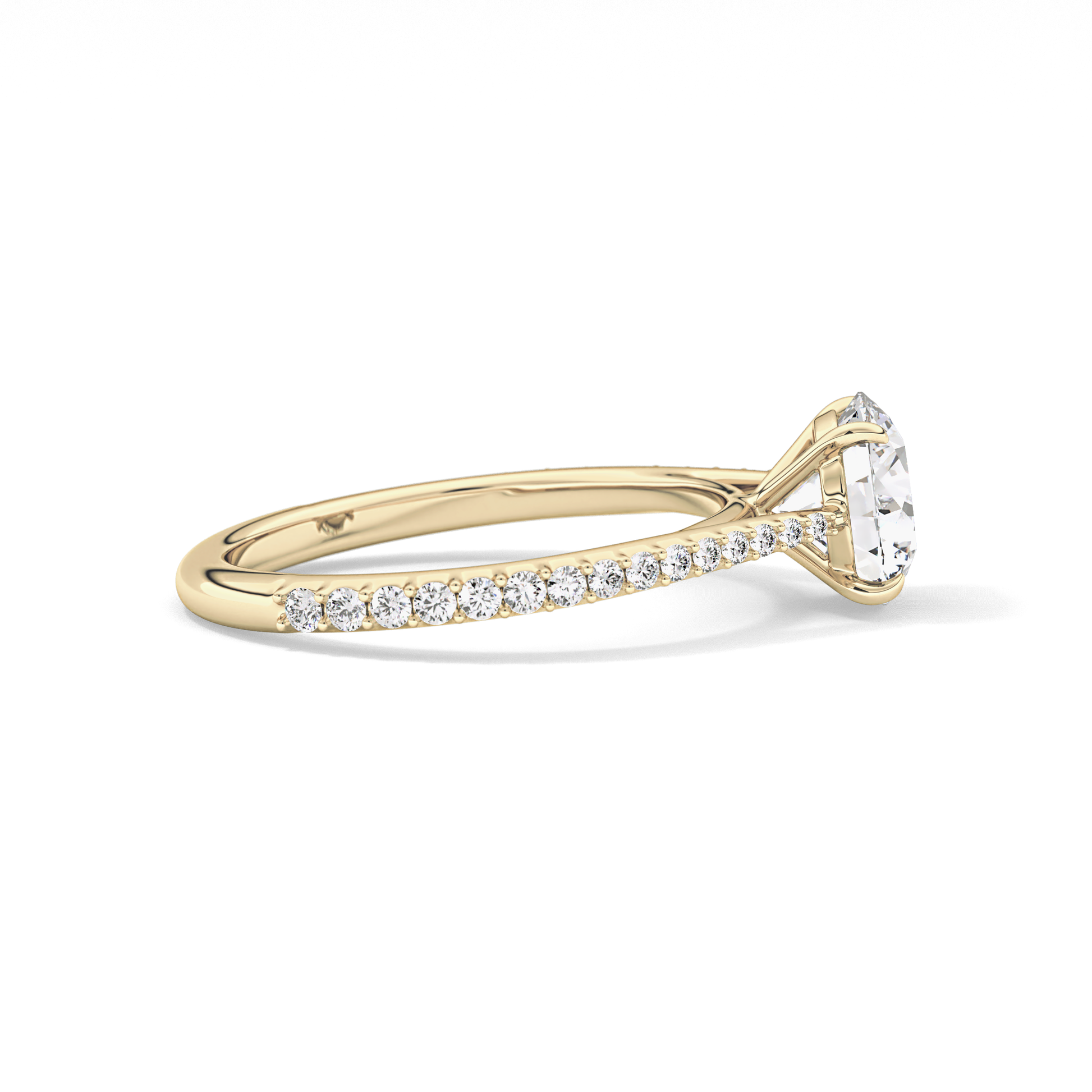 Round Pave Lab Grown Diamond Engagement Ring