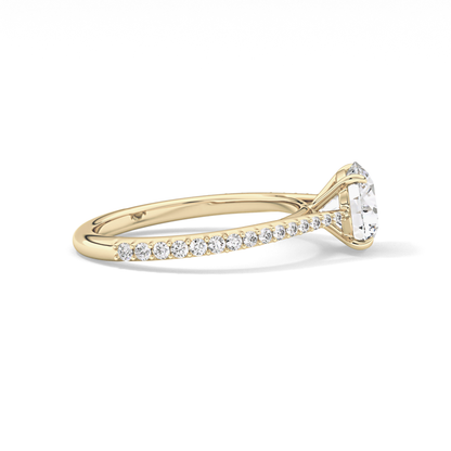 Round Pave Lab Grown Diamond Engagement Ring
