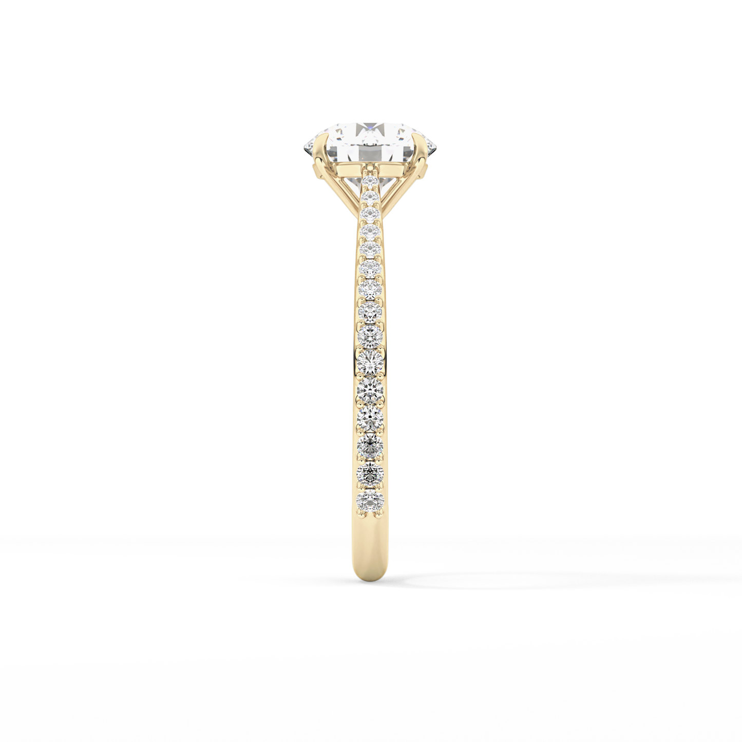 Round Pave Lab Grown Diamond Engagement Ring