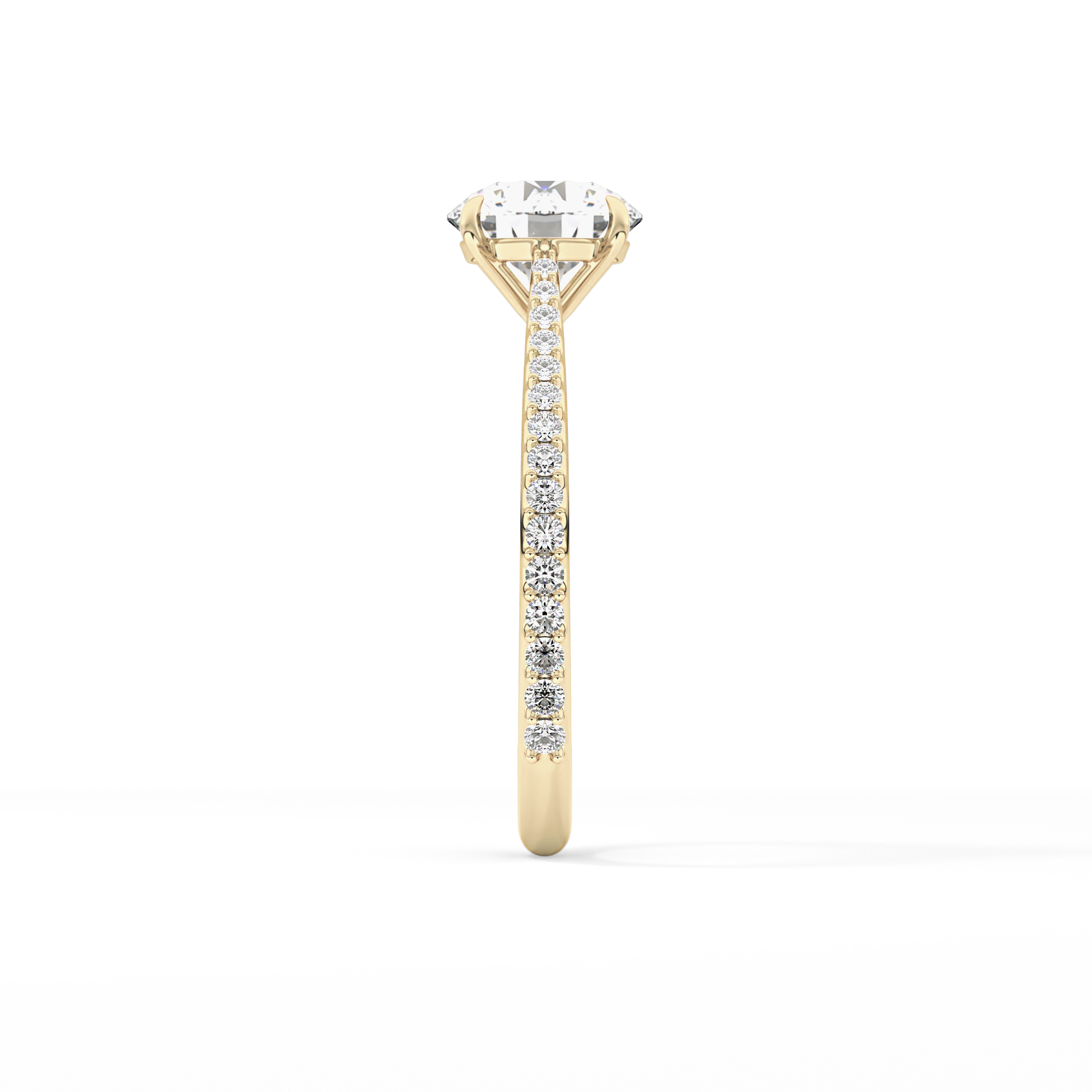 Round Pave Lab Grown Diamond Engagement Ring