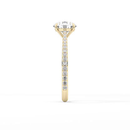 Round Pave Lab Grown Diamond Engagement Ring