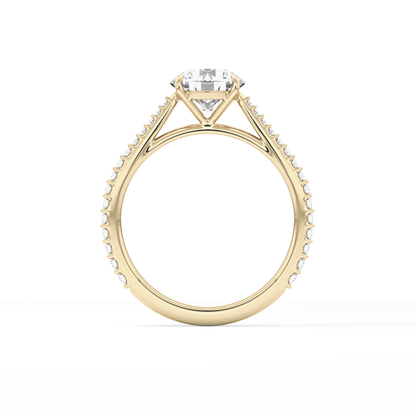 Round Pave Lab Grown Diamond Engagement Ring