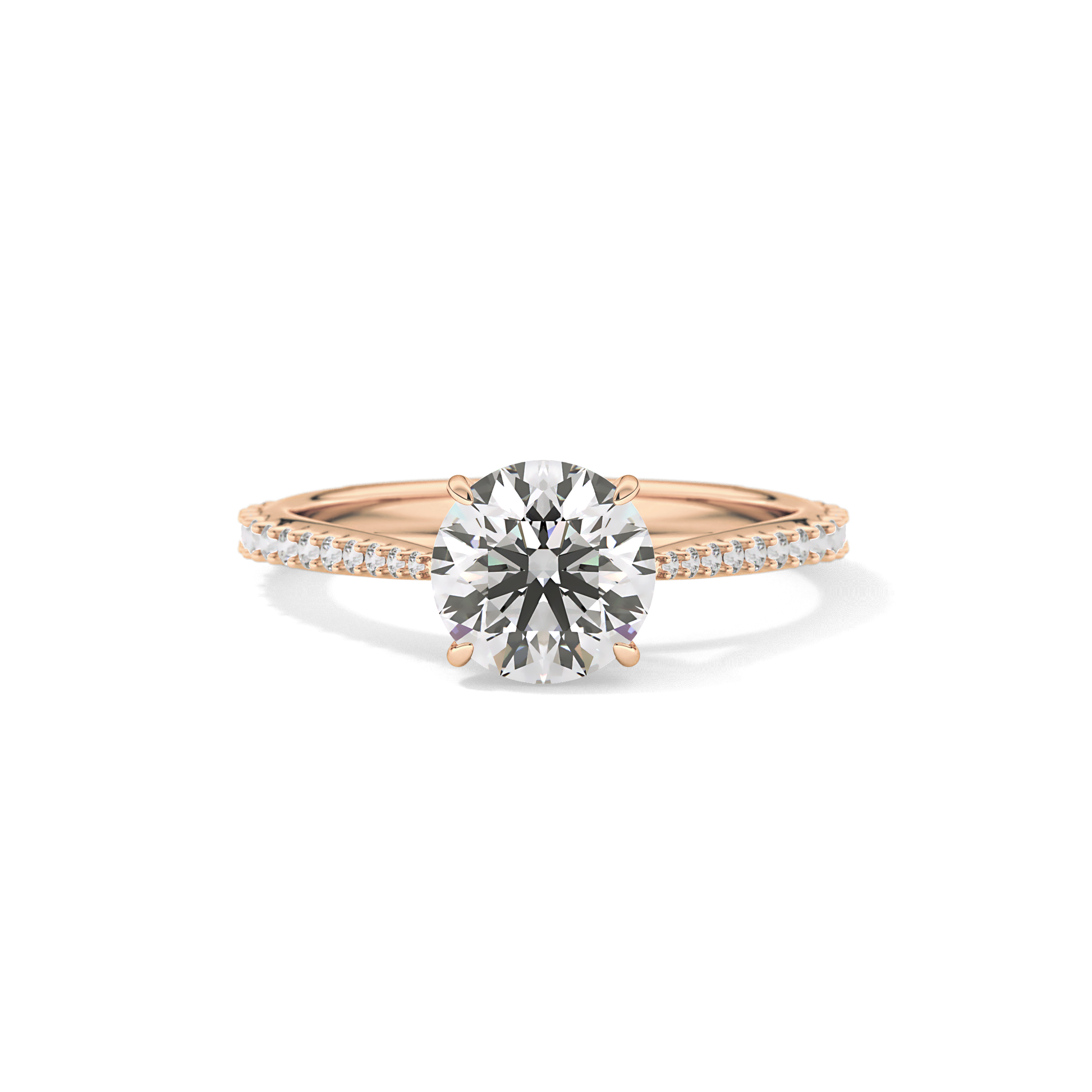 Round Pave Lab Grown Diamond Engagement Ring