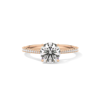 Round Pave Lab Grown Diamond Engagement Ring