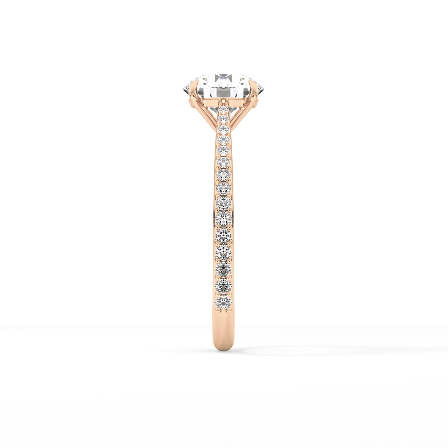 Round Pave Lab Grown Diamond Engagement Ring