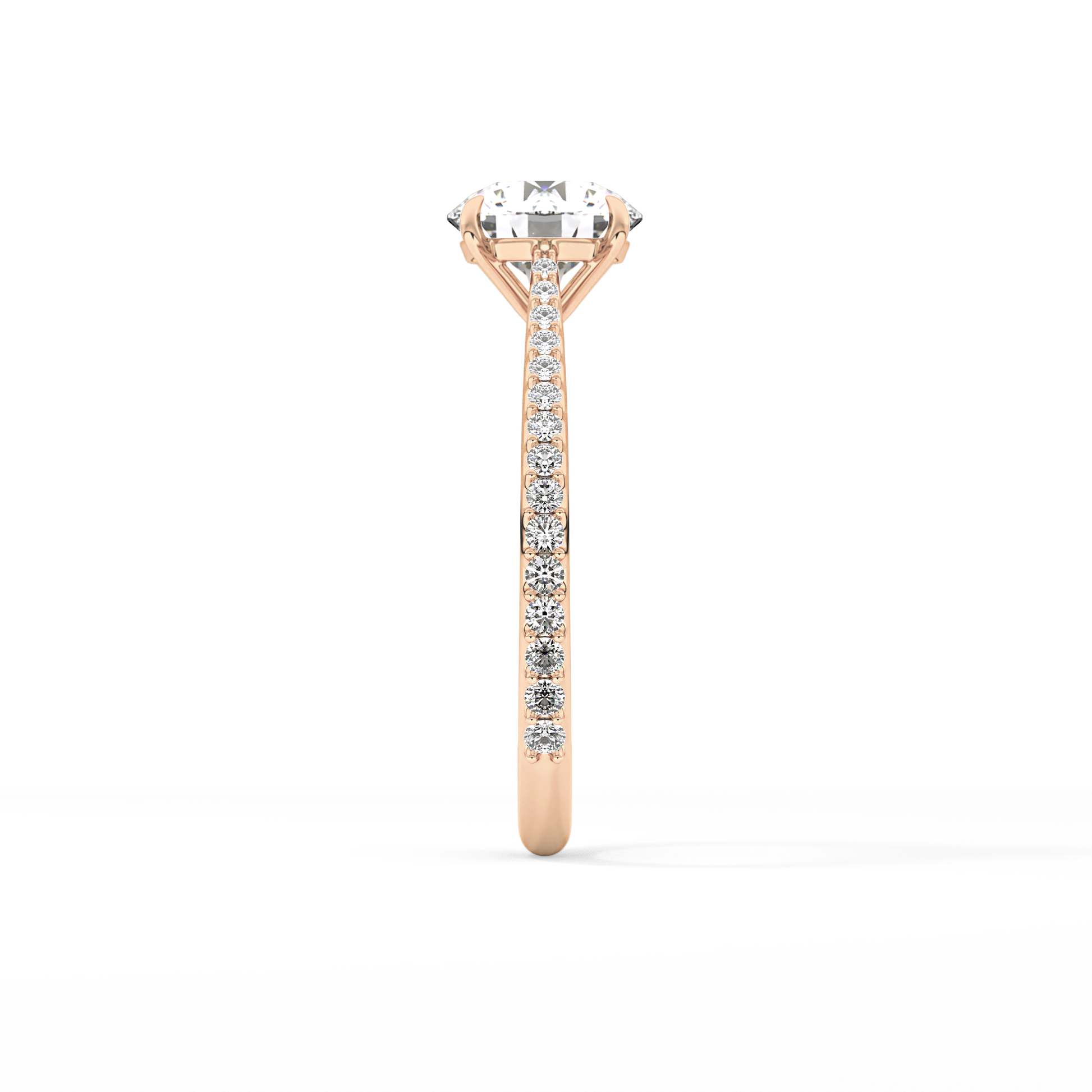 Round Pave Lab Grown Diamond Engagement Ring
