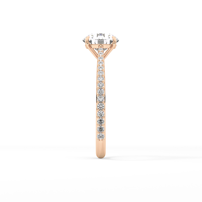 Round Pave Lab Grown Diamond Engagement Ring