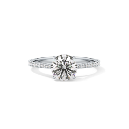 Round Pave Lab Grown Diamond Engagement Ring
