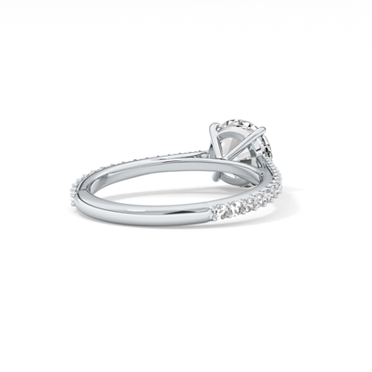 Round Pave Lab Grown Diamond Engagement Ring