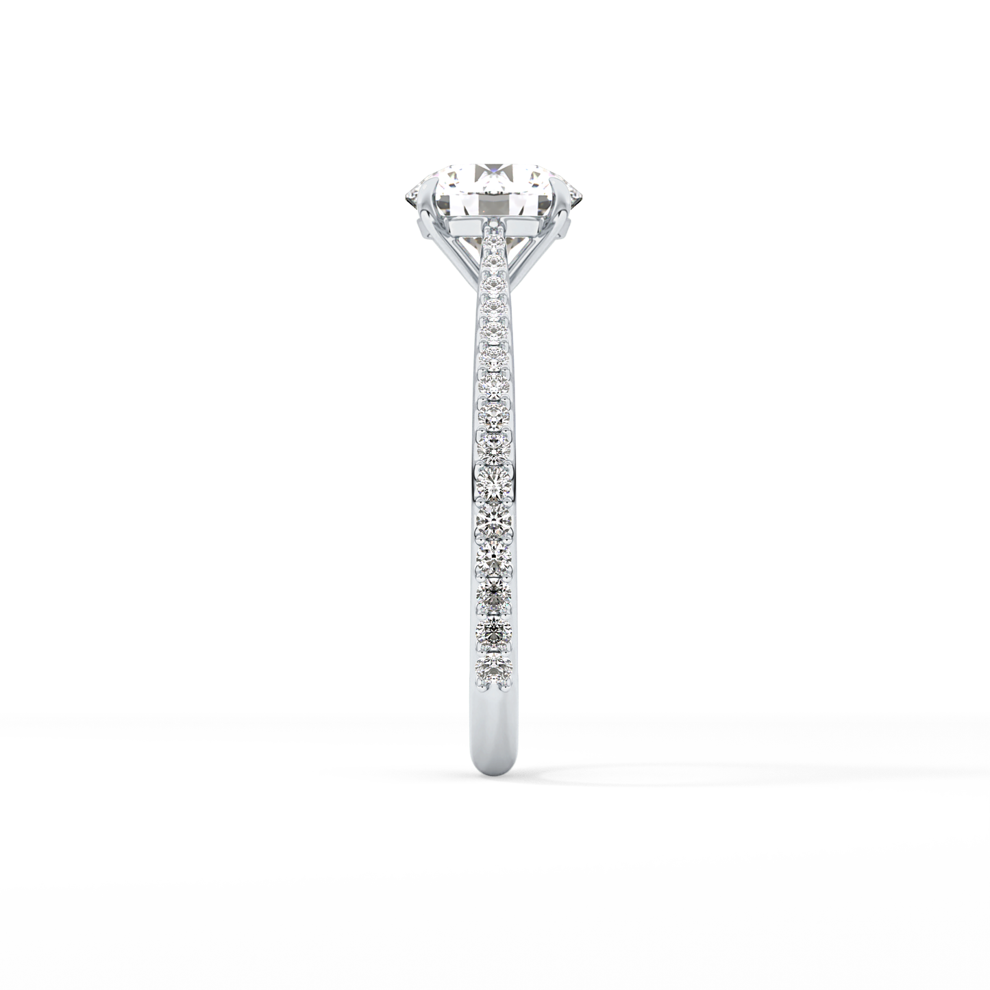 Round Pave Lab Grown Diamond Engagement Ring