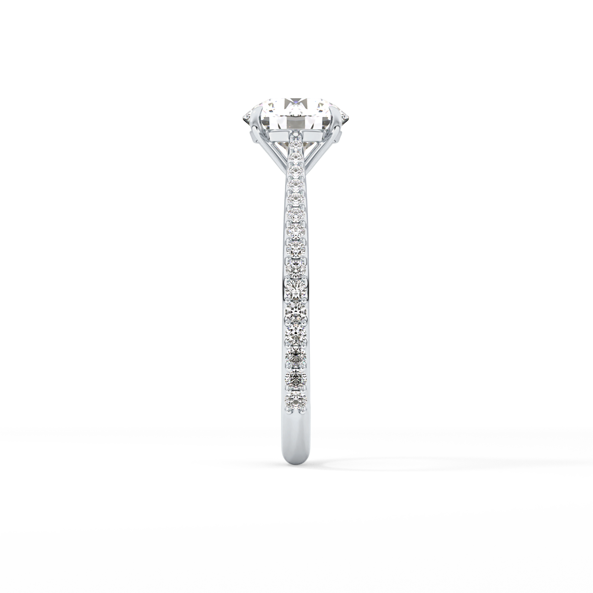 Round Pave Lab Grown Diamond Engagement Ring