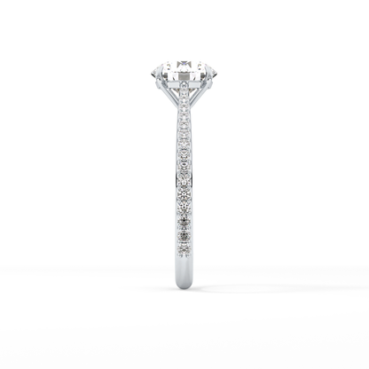 Round Pave Lab Grown Diamond Engagement Ring