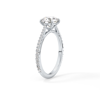 Round Pave Lab Grown Diamond Engagement Ring