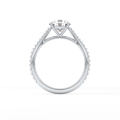 Round Pave Lab Grown Diamond Engagement Ring