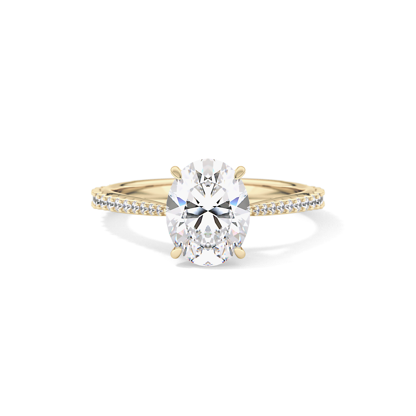 Oval Pave Lab Grown Diamond Engagement Ring