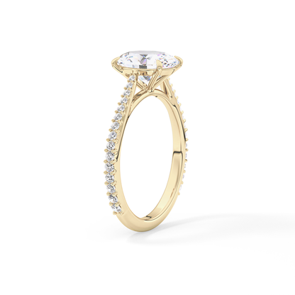 Oval Pave Lab Grown Diamond Engagement Ring