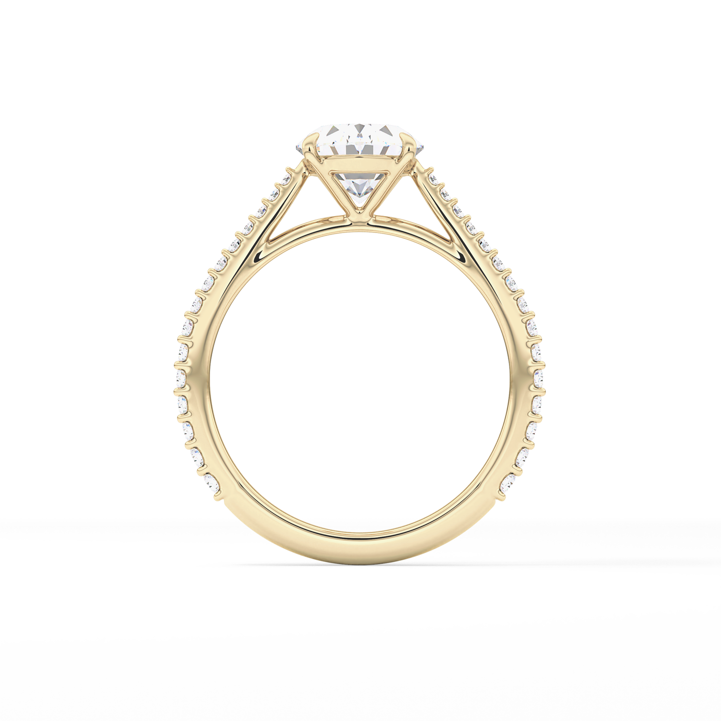Oval Pave Lab Grown Diamond Engagement Ring