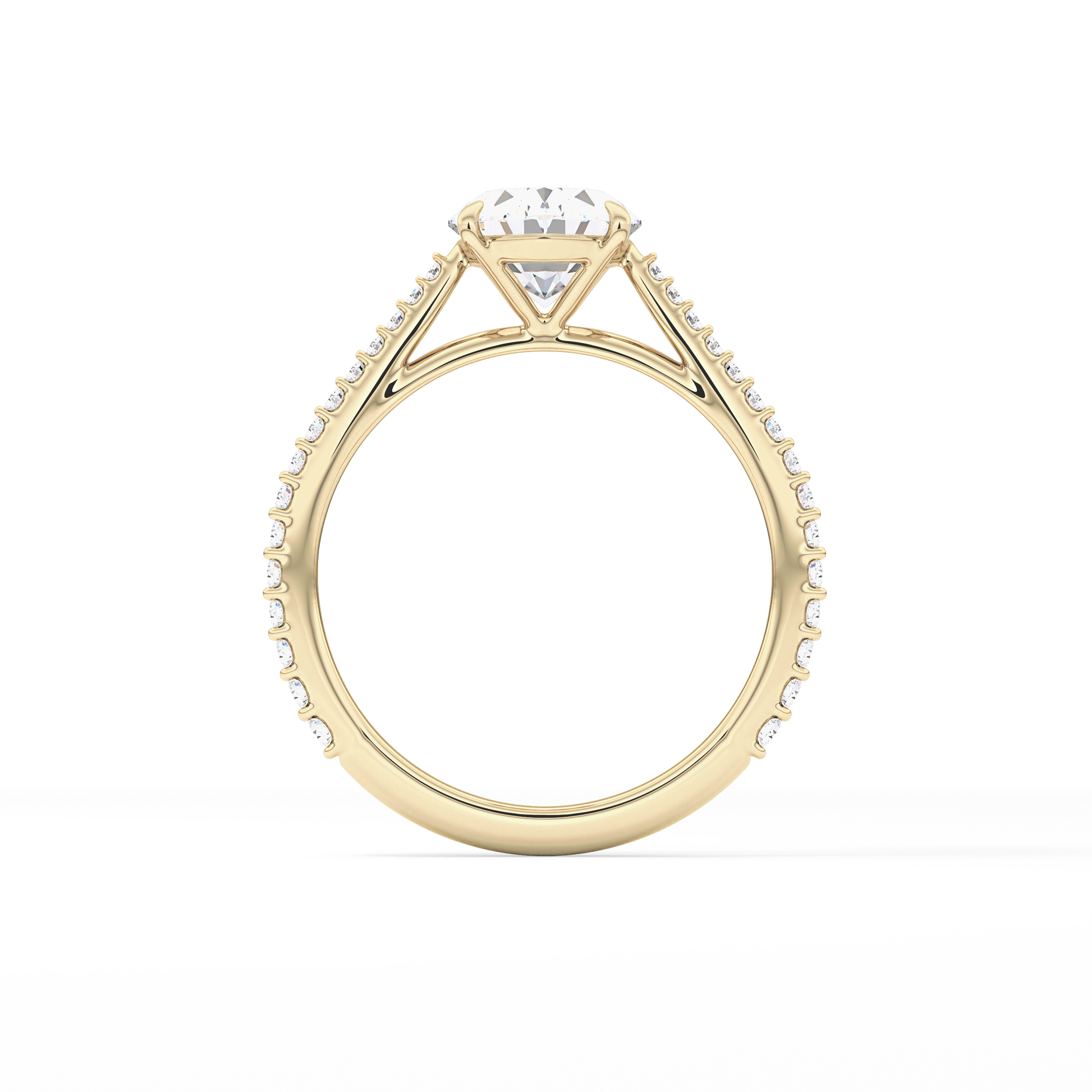 Oval Pave Lab Grown Diamond Engagement Ring