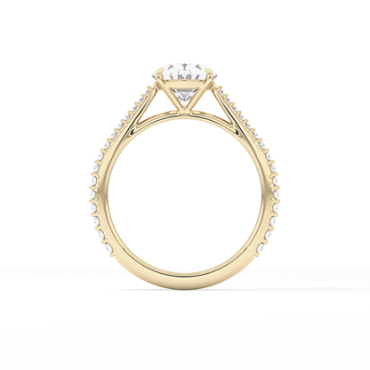 Oval Pave Lab Grown Diamond Engagement Ring