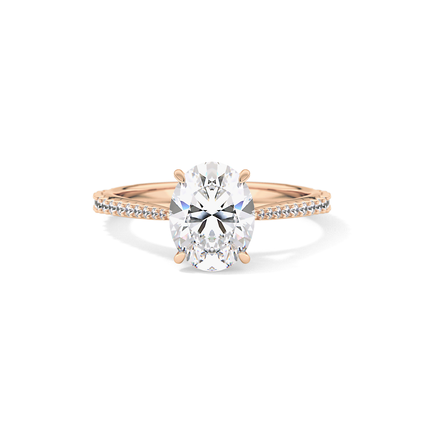 Oval Pave Lab Grown Diamond Engagement Ring