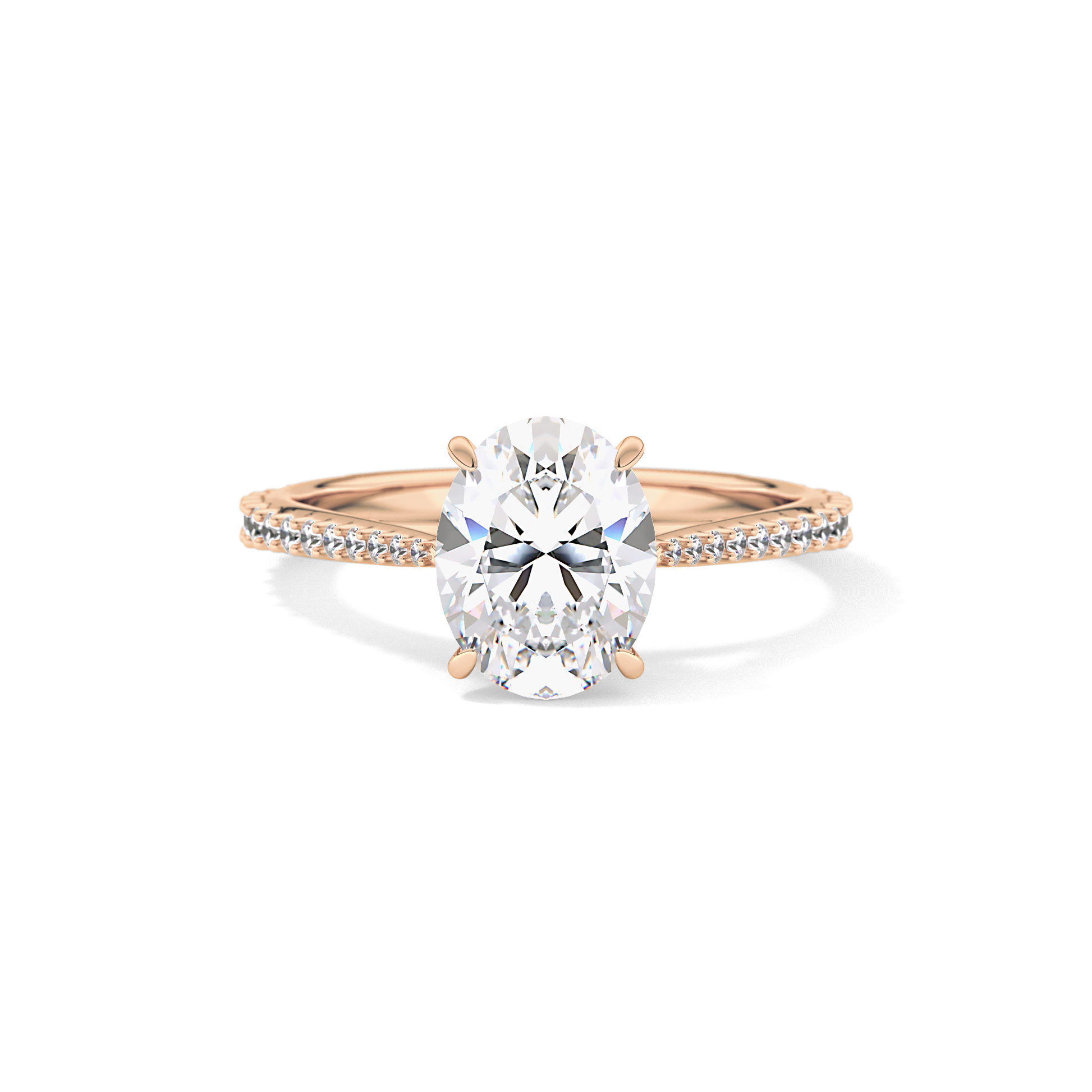 Oval Pave Lab Grown Diamond Engagement Ring