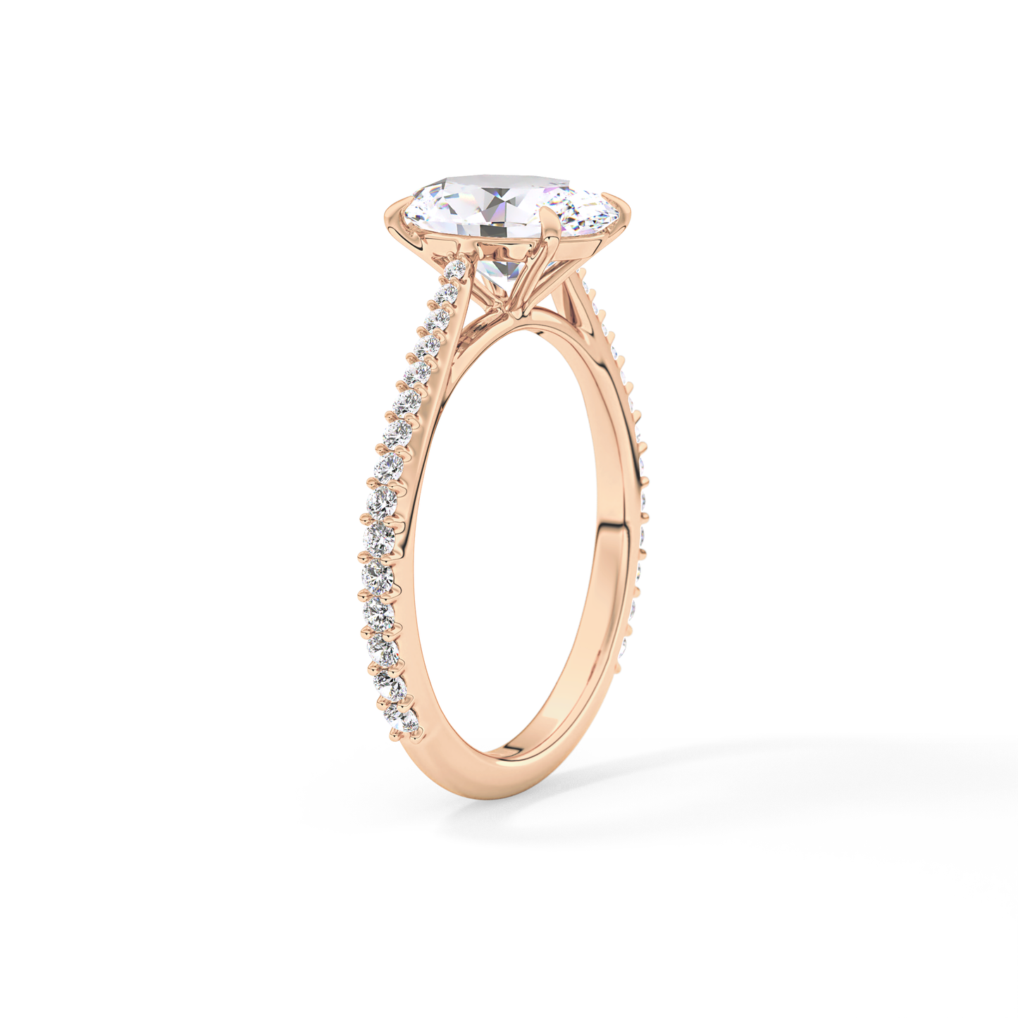 Oval Pave Lab Grown Diamond Engagement Ring