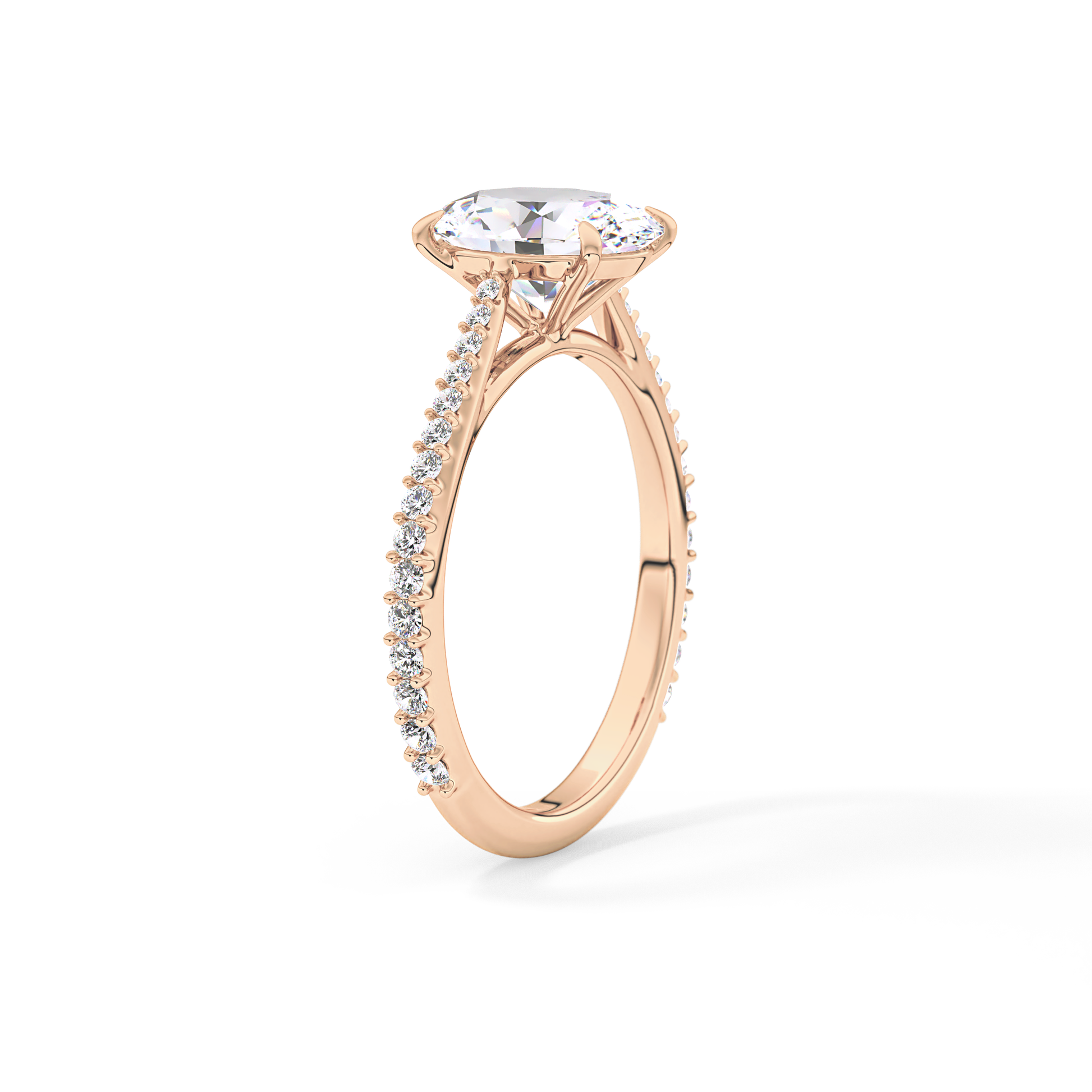 Oval Pave Lab Grown Diamond Engagement Ring